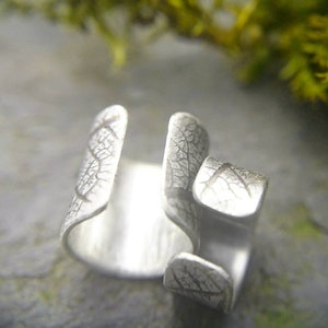 Leaf Print Sterling Silver Ear Cuff, Sized for Your Upper Helix. Perfect for Non-Pierced Ears image 6