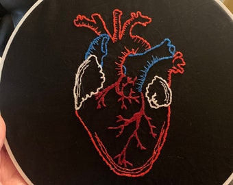 Anatomical Heart Finished Embroidery