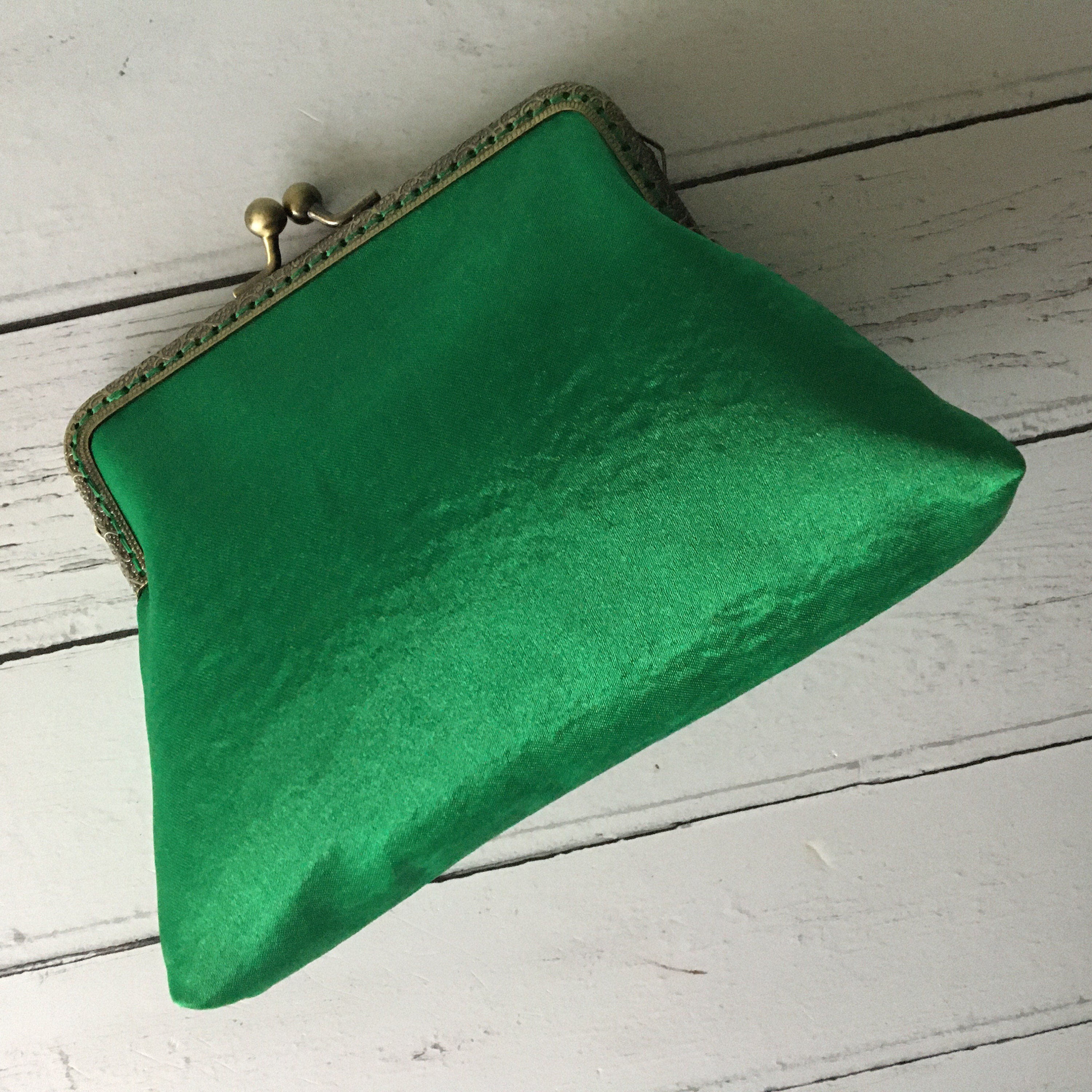 Bright green clutch shop bag
