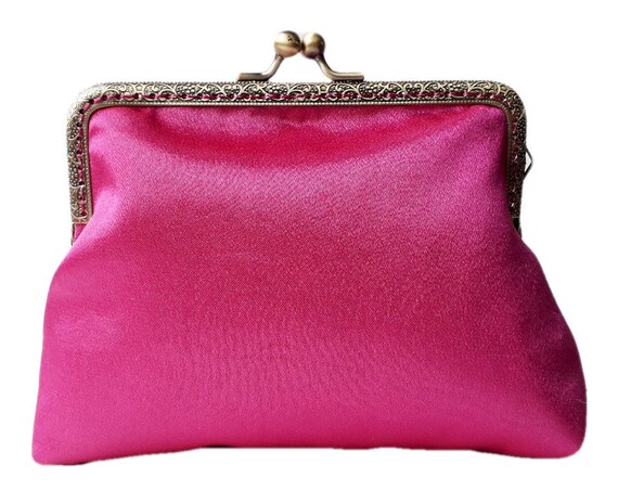 cerise pink clutch bag