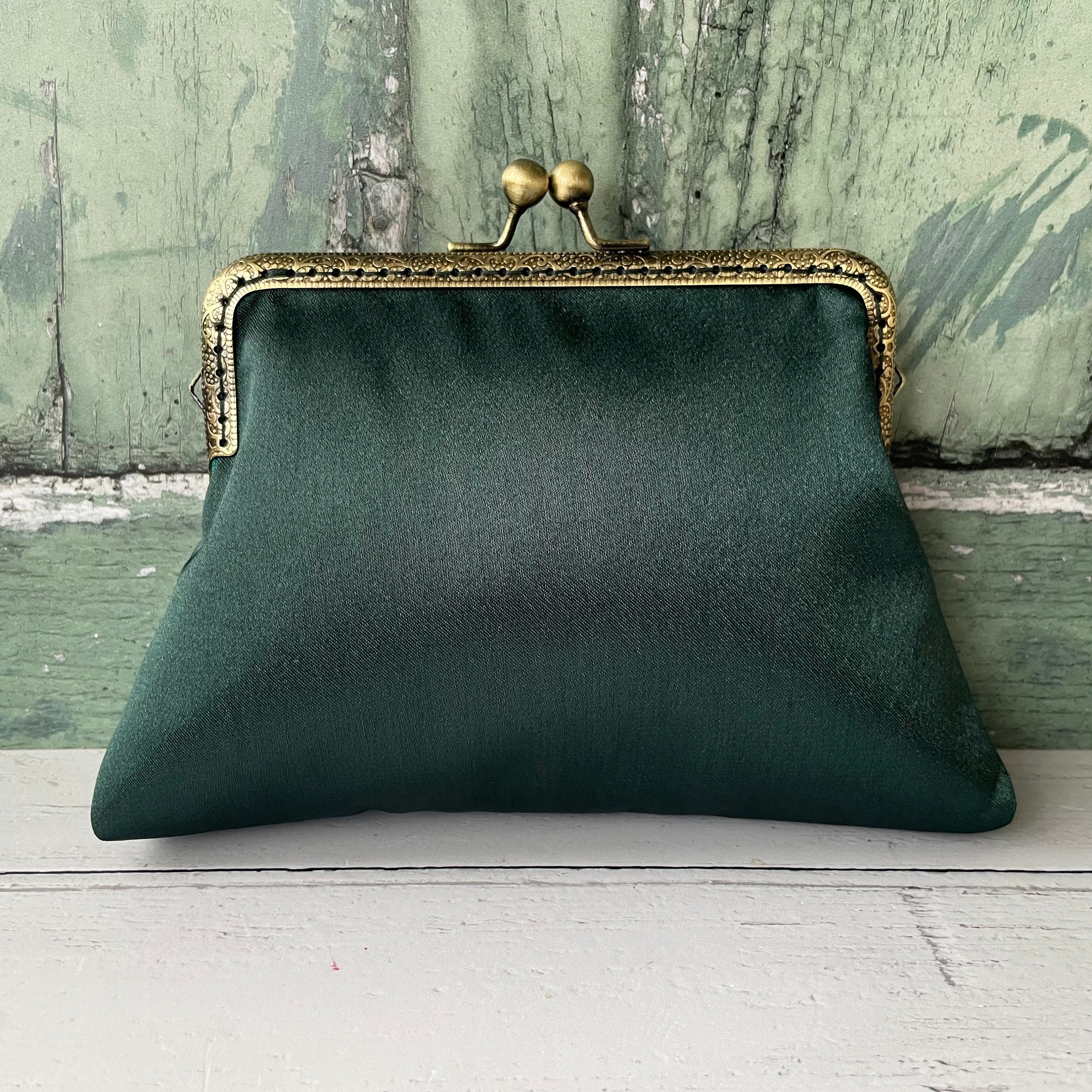 Velvet Emerald Green Clutch Purse, Bag Embroidered With Faux Diamonds,  Shoulder Strap and Handle for Wedding, Evening Party and Ethnic Wear. - Etsy