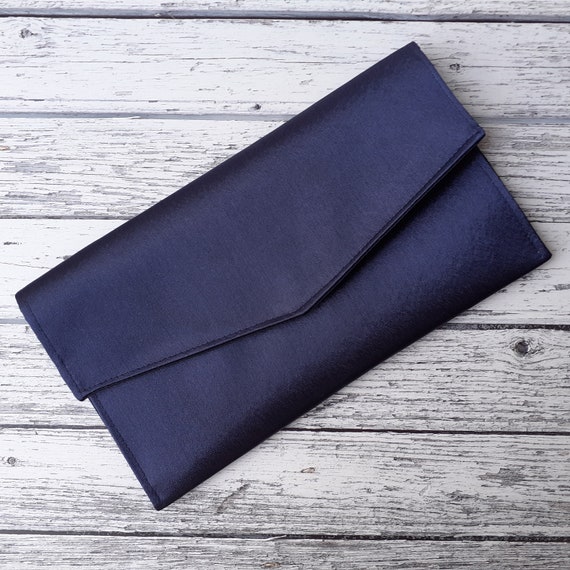 navy envelope clutch bag