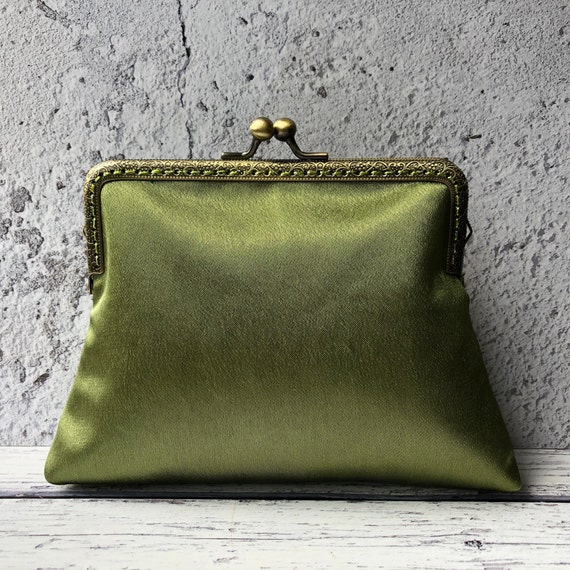 olive green clutch bag