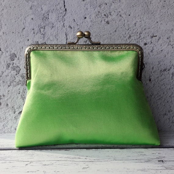 neon green clutch bag