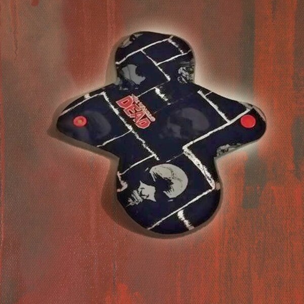 8.5" Reusable Light Menstrual Cloth  Pad- Made with The Walking Dead Fabric