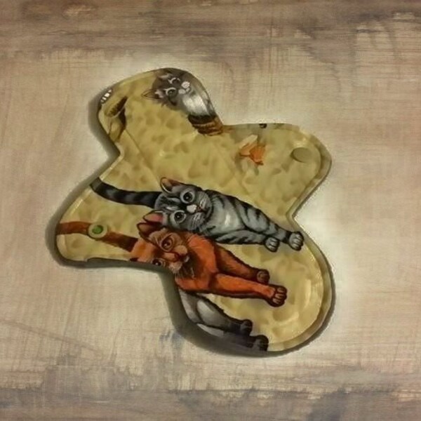 Cats-8.5" Reusable Light Menstrual Cloth  Pad