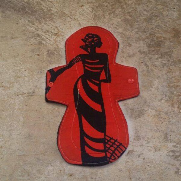 African Silhoutte -12" Moderate Cloth  Pad