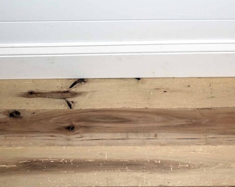 Reclaimed Hickory Flooring: Wide Plank Tongue and Groove Hardwood