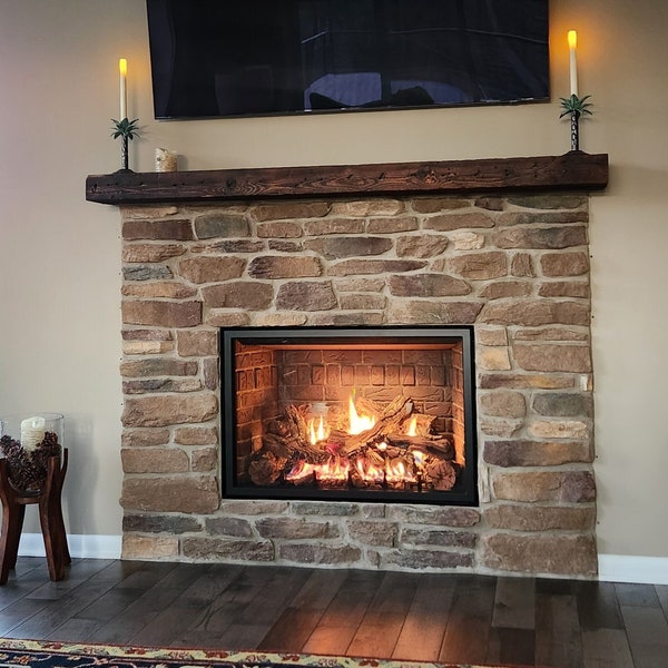 Fireplace Mantel 4x8, Reclaimed Wood Mantel, Living Room Shelving, Wooden Floating Shelf, Floating Fireplace Mantel, Gift For Him