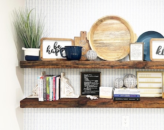 Reclaimed Wood Floating Shelf: Rustic Wall Decor, Easy Install