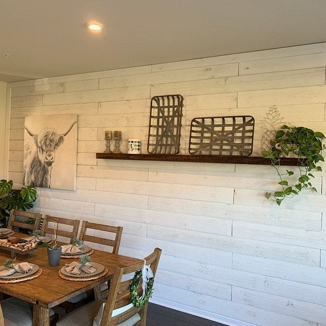 Reclaimed Shelf Barn Wood Rustic Floating Shelves Industrial Shelving…