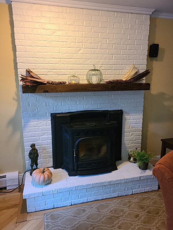 Reclaimed Wood Floating Fireplace Mantel