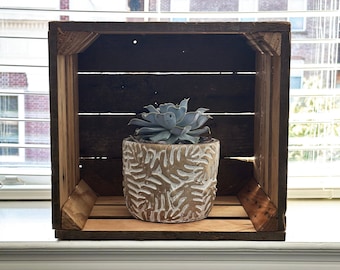 Reclaimed Wood Crate: Rustic Farmhouse Storage Box (12 x 11 x 8.5 Inches)