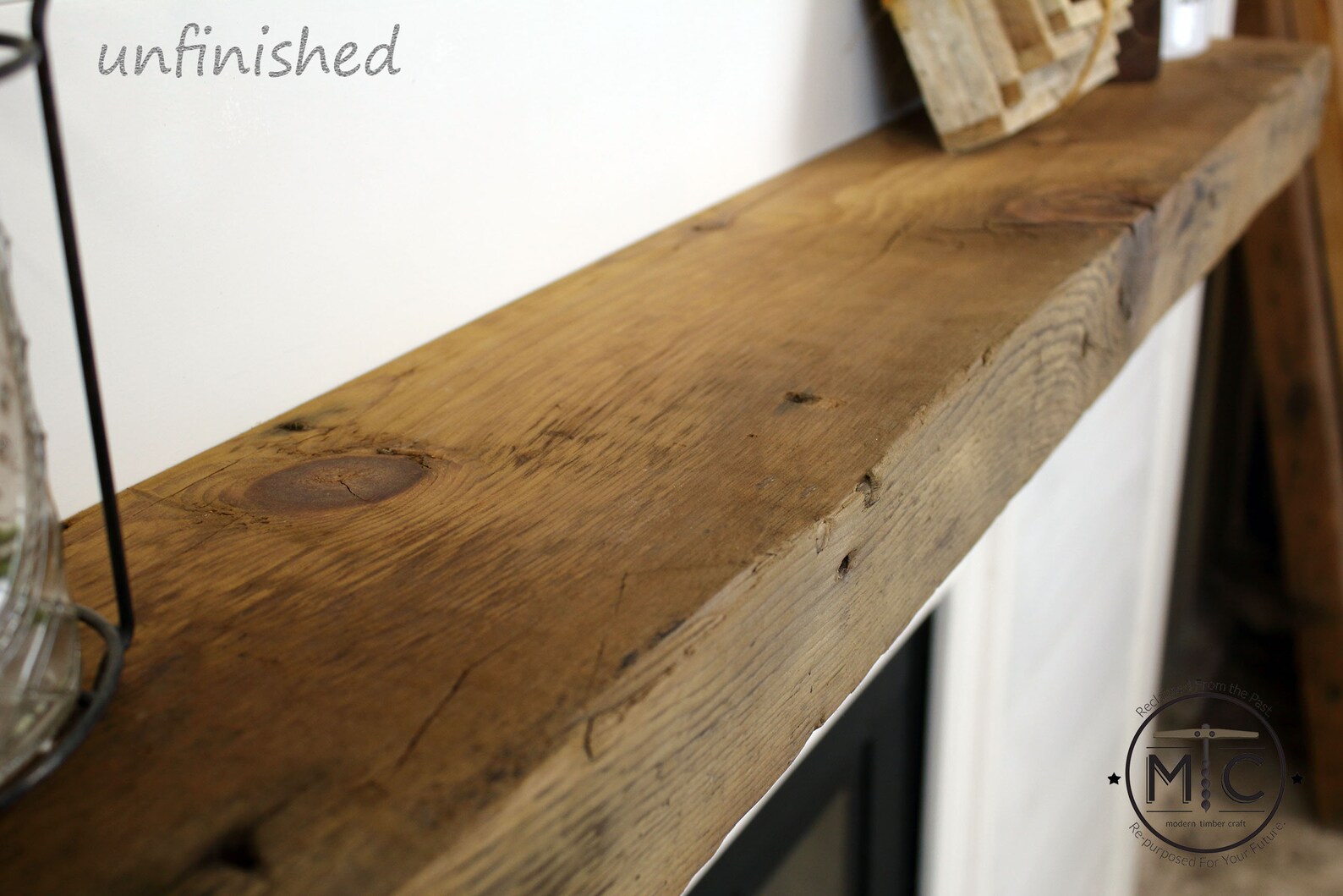 Estante flotante de chimenea rústica con plan de salto / | Etsy