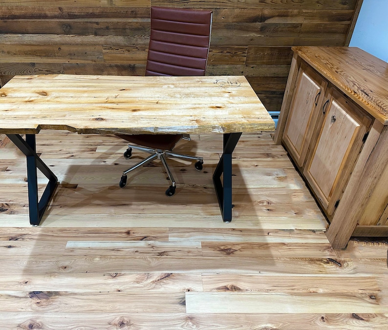 Reclaimed Hickory Wood Flooring Boards Unfinished Wide Plank Etsy