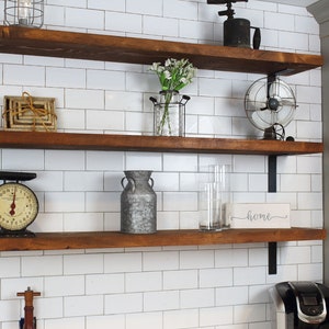 Reclaimed Wood Wall Shelves, Handcrafted Rustic Barnwood Shelf, Rustic Shelves With Mounting Hardware, Wood Shelving, 2x8 image 1