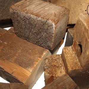Reclaimed Wood Blocks: Rustic Sculpture & Craft Supplies