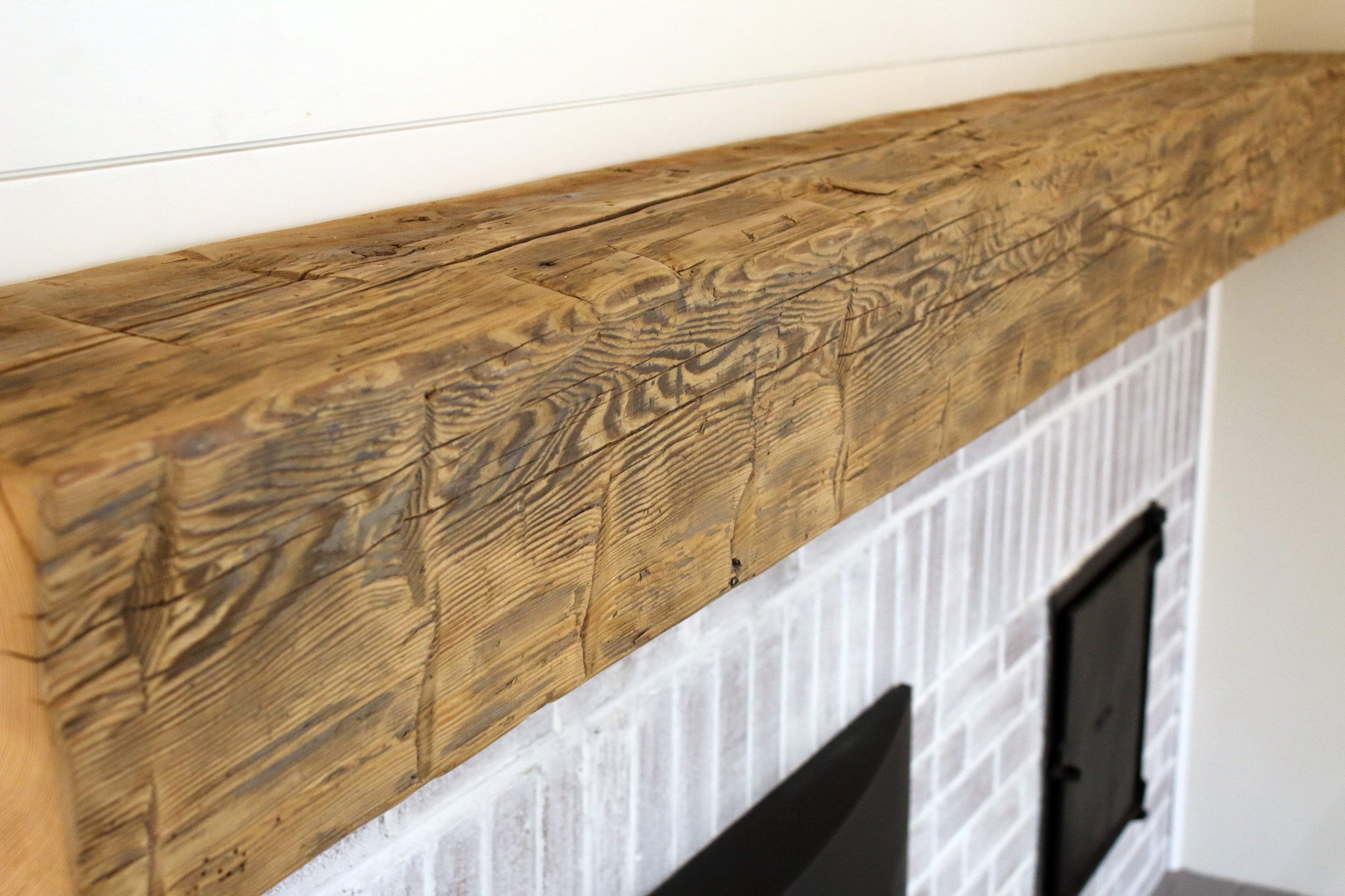 Authentic Hand Hewn Beam Floating Fireplace Mantel - Etsy.de