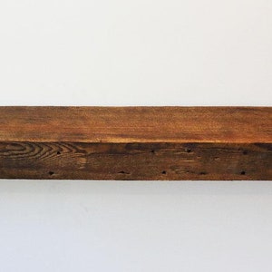 Floating Shelf, Reclaimed Wood Fireplace Mantel, Floating Wood Shelf, Rustic Reclaimed Wood Shelf, 3x5 image 4