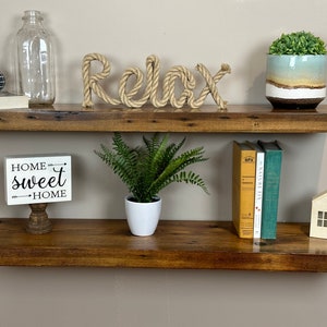 Reclaimed Wood Floating Shelves With Smooth Finish, Wooden Rustic Shelves, Contemporary Shelving, Wall Shelves