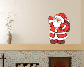 HOL003 He Knows When You Are Sleeping Santa Christmas Holiday Wall Decal Quote