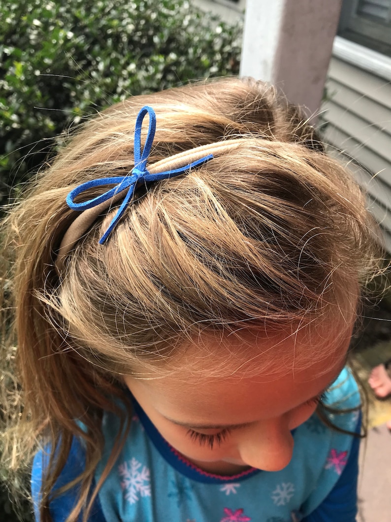 Set of 3 Nylon Headbands with Sweet Suede mini bows