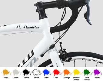 2 X CUSTOM PERSONALISED BIKE STICKERS BMX ROAD RACE X2