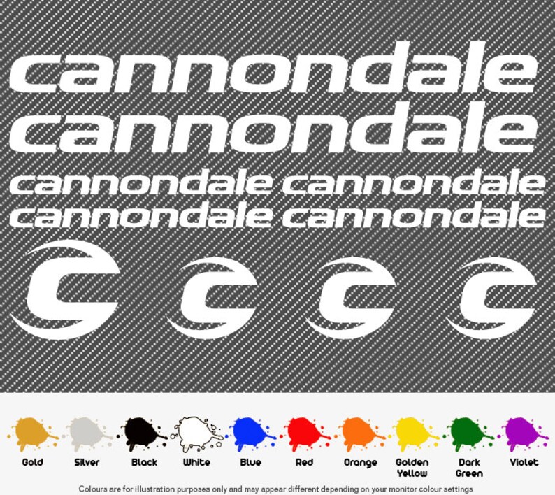 Cannondale Bike Frame Decals x 10 Etsy