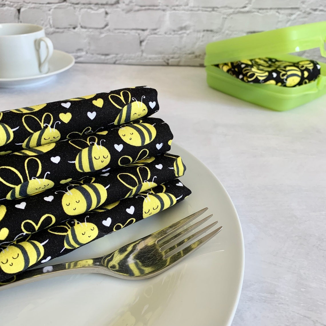 Fun Bee 8 cloth napkins set of 4 for family & kids cute Etsy
