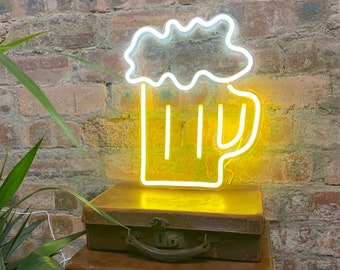 BEER Neon Light (Extra Large) LED | Home Bar Accessories, Games Room, Man Cave, She Shed Decor, Summer Garden Party, BBQ Sign, Garden Decor