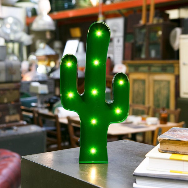 SKINNY CACTUS - Metal Marquee Light - LED - Battery Operated - Night Light, Bedroom Decor, New Baby Gifts, Birthday Gifts,