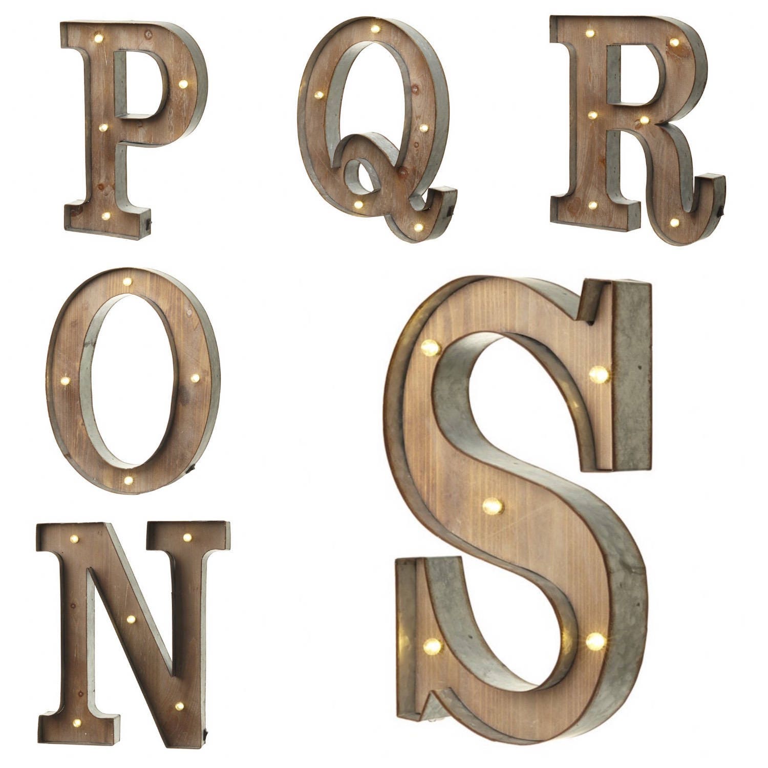 Rustikale Scheune Stil Riesige Holz LED Leuchten Buchstaben | Etsy