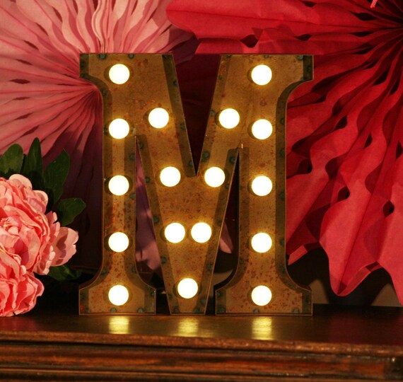 Led Carnival Circus Light Up Alphabet Letter M All Metal