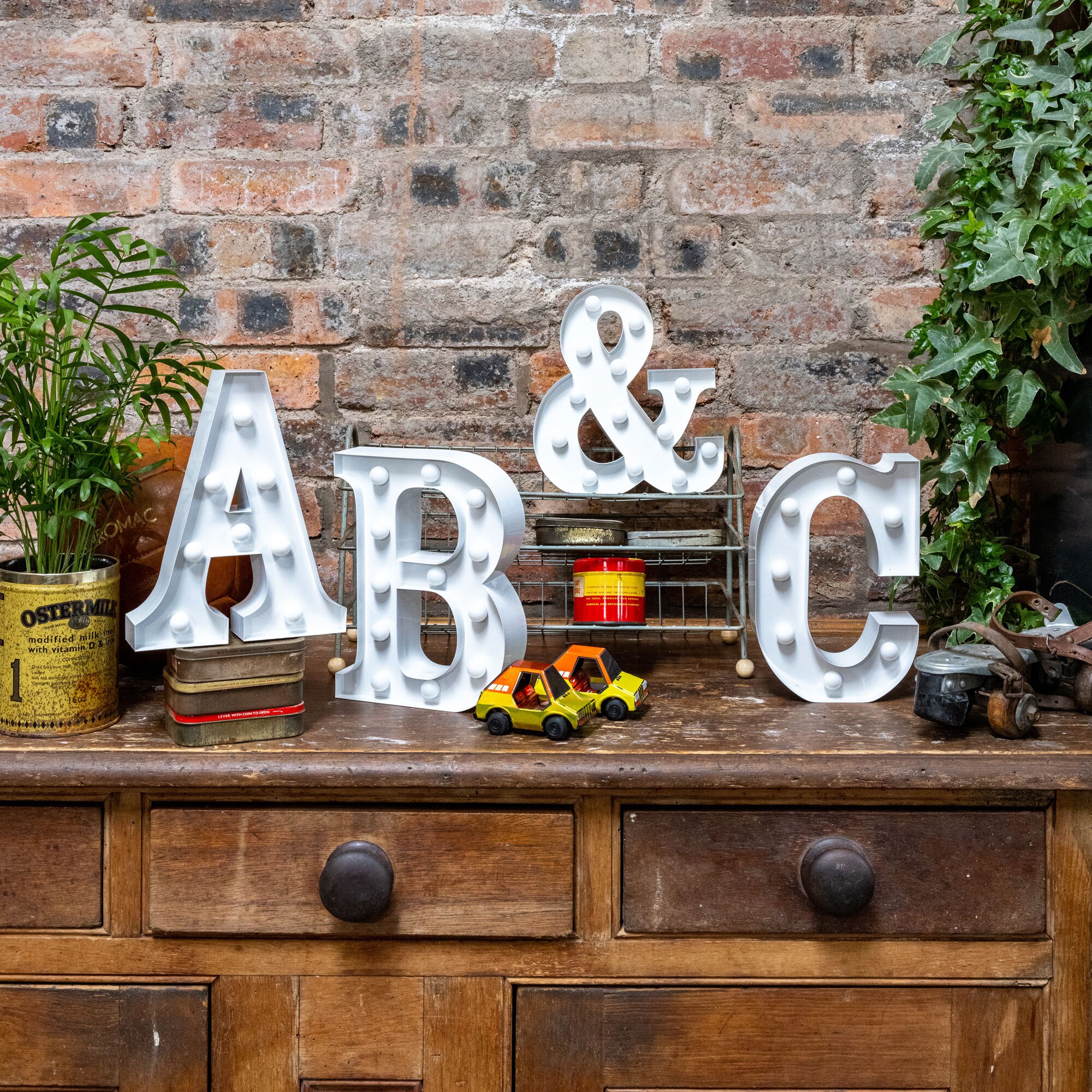 Barnyard Designs Metal Marquee Letter "&" Light Up Wall Initial Wedding Home And Bar Decoration 12 Rust