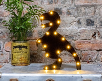 BLACK DINOSAUR T-Rex - Metal Night Light - LED - Battery Operated -  Nursery Decor, New Baby Gifts, Birthday Gifts,  for Kids