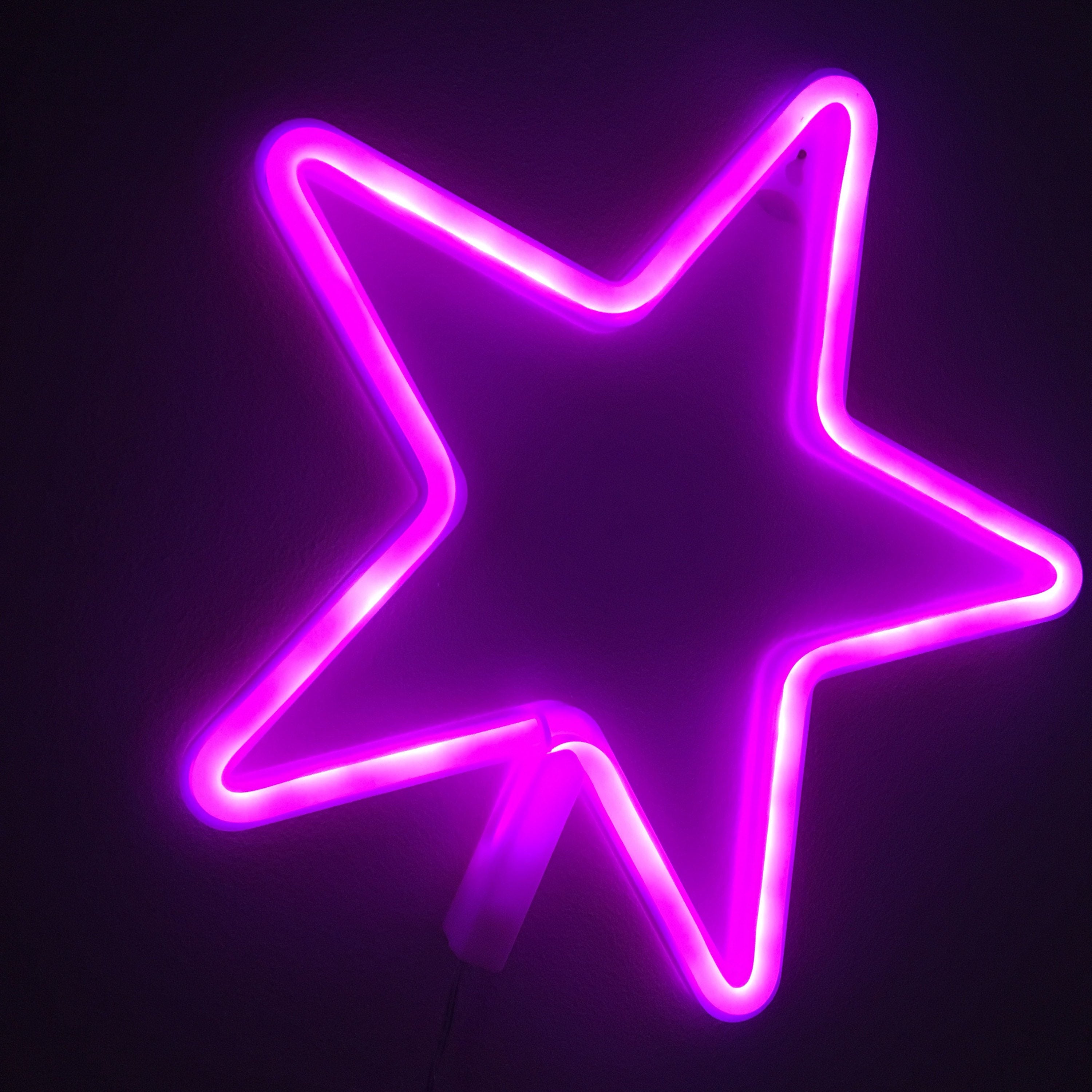 Acrylic Neon STAR Light - USB/Battery - Pink, White