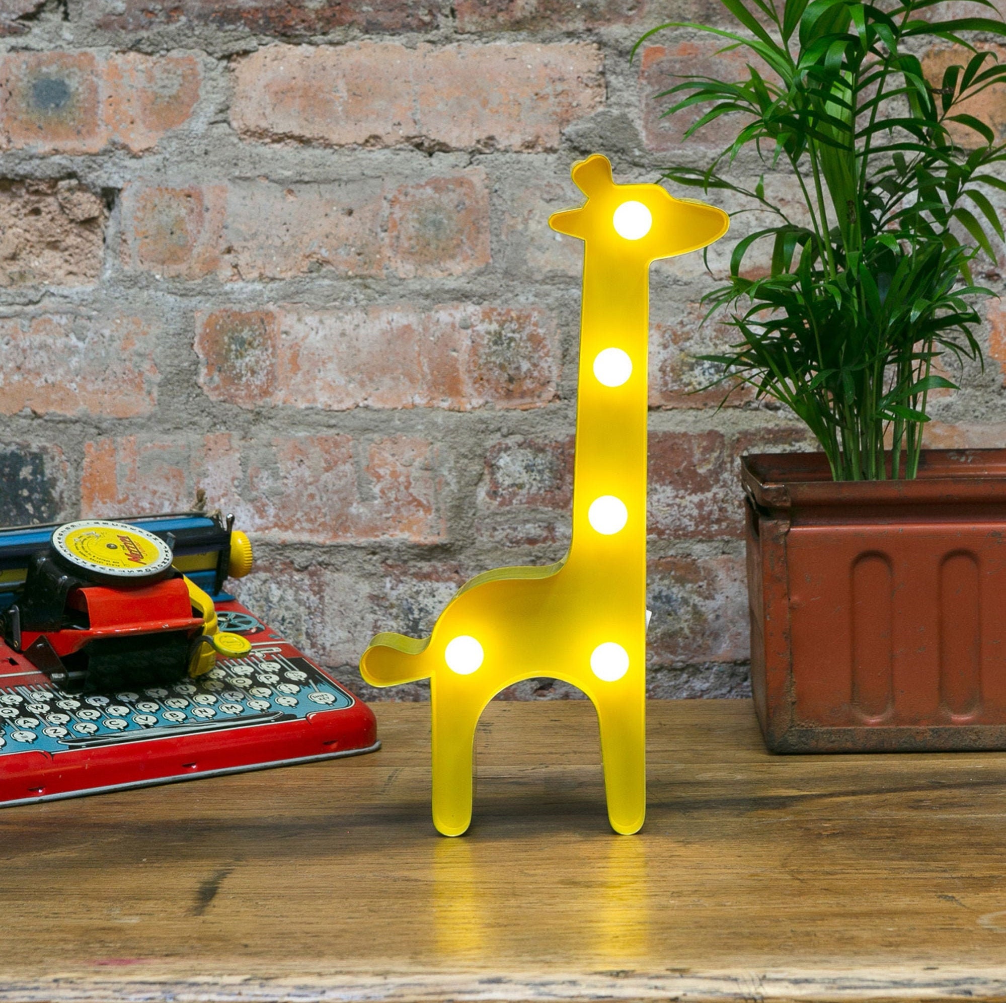 YELLOW GIRAFFE Metal Marquee Light LED Battery Operated Night