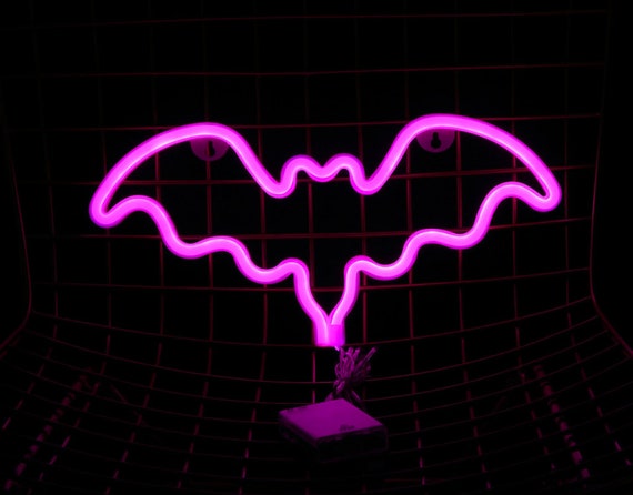 Bat Pink Acrylic Neon Light Usb Perfect Night Light Bedroom Decor Birthday Gift Valentine S Day Gift