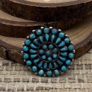 Turquoise Needlepoint Pin Pendant - Etsy