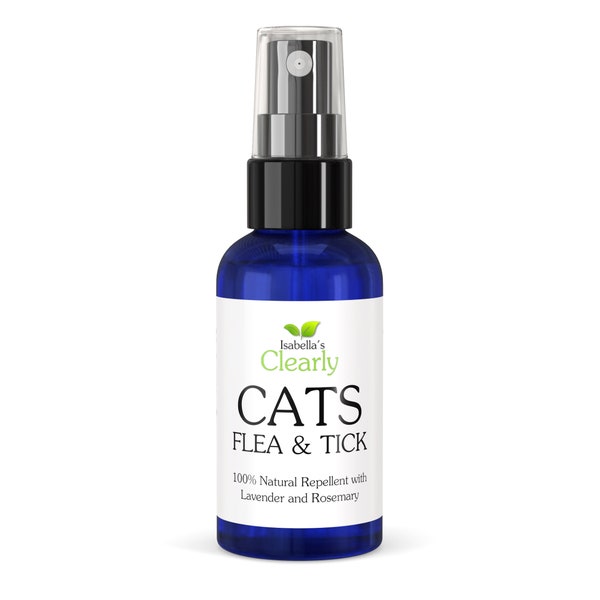 Natural Flea and Tick Repellent Spray for Cats with Rosemary and Lavender Hydrosol Waters | Non Toxic Pet Formula