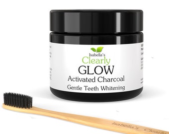 Natural Teeth Whitening Activated Charcoal Powder with Bamboo Toothbrush