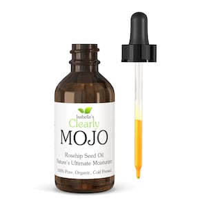 Organic Rosehip Seed Oil for Skin, Hair, Nails and Body | 100% Pure, Cold Pressed and Unrefined | Glass Container (2 Oz)