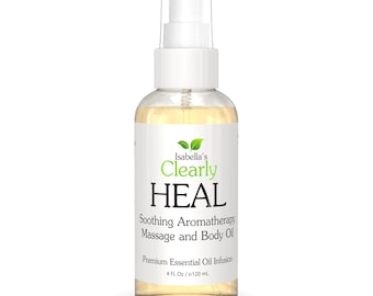 Aceite de masaje de aromaterapia HEAL: Calma los músculos doloridos y alivia el estrés.