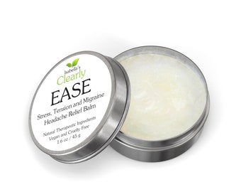 EASE Headache Balm | Natural Relief for Migraines, Tension, Stress, and Sinus Pressure | Aromatherapy Essential Oil Remedy