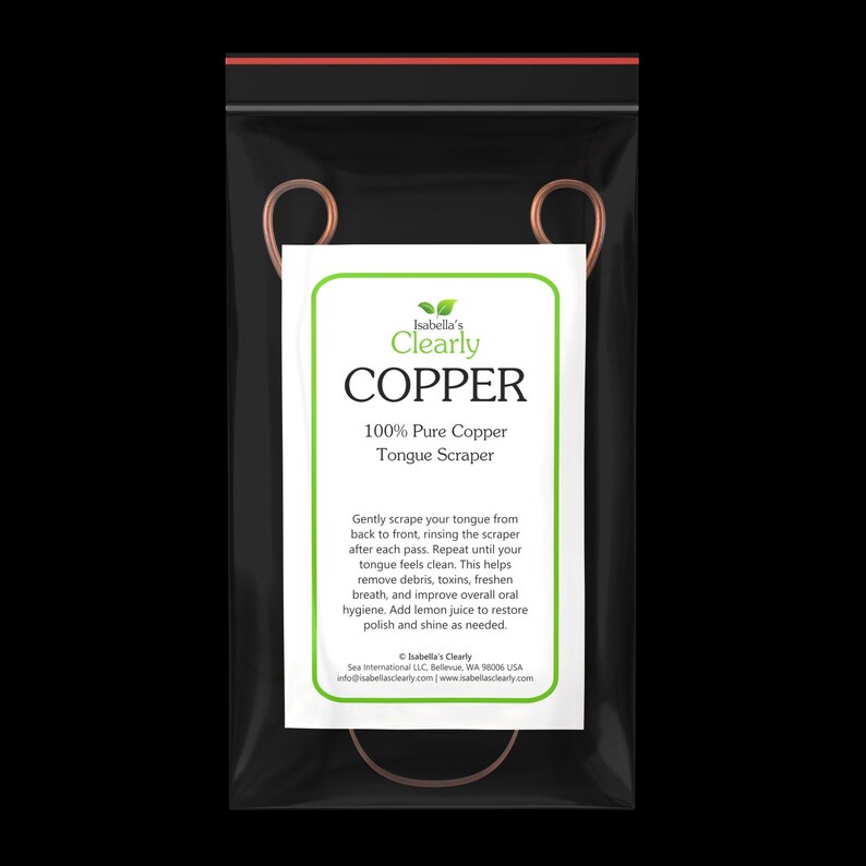 Copper Tongue Scraper and Cleaner | Ayurvedic Bad Breath Remedy | 100% Pure Copper Metal image 2