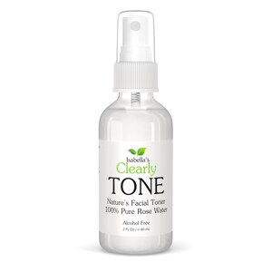 Pure Rose Water Facial Toner Spray | Toning, Hydrating and Refreshing Face Mist | Rose Petal Water in Glass without Alcohol or Preservatives