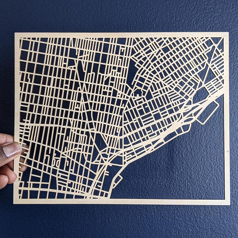 8x10 CUSTOM Laser Cut Map anywhere in the world image 4