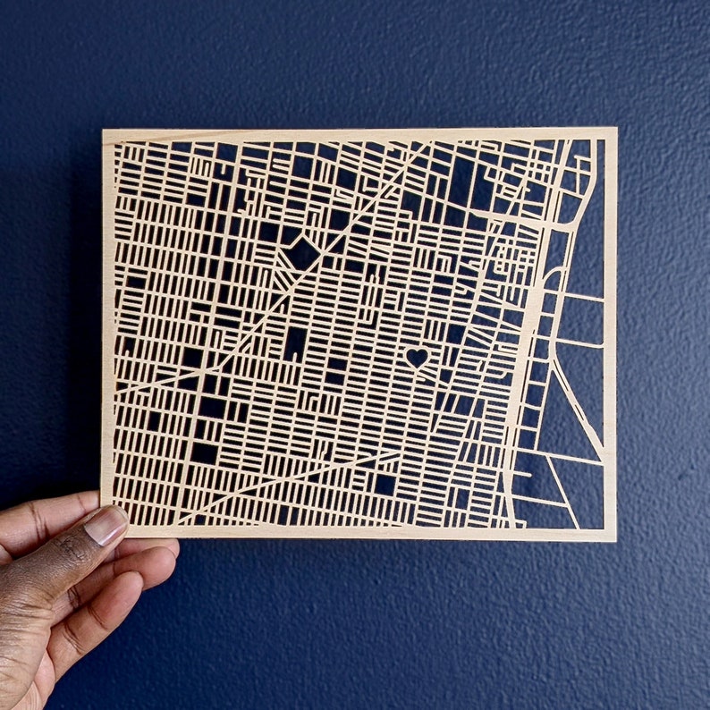 8x10 CUSTOM Laser Cut Map anywhere in the world image 2