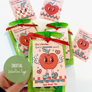 PRINTABLE Applesauce Kids Valentine tag,Awesome sauce valentine,Applesauce classroom Valentine favor tag,EDITABLE TEMPLATE