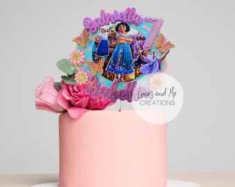 Personalized Encanto Cake Topper, Encanto theme party,Encanto Maribel, Isabel, Luisa, Encanto house, 1 or 2 names and age